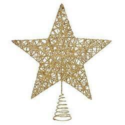 Estrela Ponteira Natalina Dourada/Glitter - 40cm