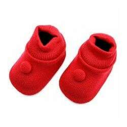 Sapato Bebê Tricô Vermelho Pimpolho RN Com Caixa Presenteável
