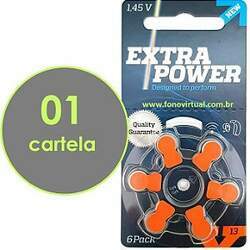 06 Baterias EXTRA POWER 13 / PR48 Para Aparelho Auditivo