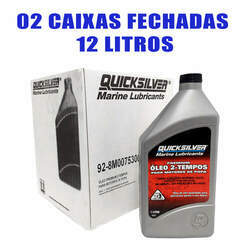 02 Caixas Fechadas Óleo TCW3 Quicksilver 2T Motor Popa 12Lts