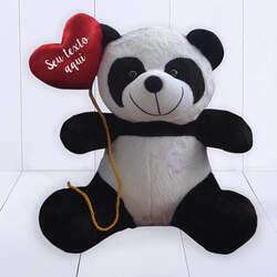 Urso Panda de Pelúcia com Balão Personalizado