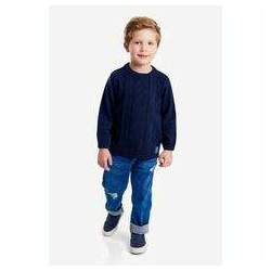 Blusão Infantil Masculino em Tricot (Azul Escuro) Up Baby