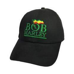 Boné Bob Marley Escrita Bandeira Preto