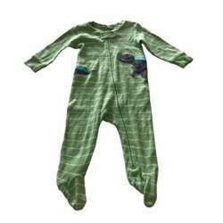 Pijama verde listras cinzas aplicação dinossauro Carters 6M