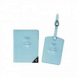 Kit Tag de Mala e Porta-passaporte Azul - Modali Baby
