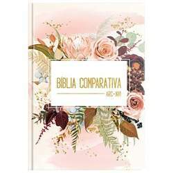Bíblia Sagrada Edição Comparativa ARC e NVI Letra Média Capa Luxo Flor de Henna