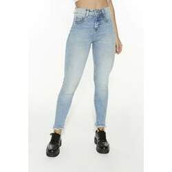 Calça Jeans Feminina Skinny Média Cigarrete Barra Desfiada - DZ20523
