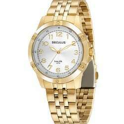 Relógio Feminino Analógico Dourado Seculus - 20977LPSVDA3