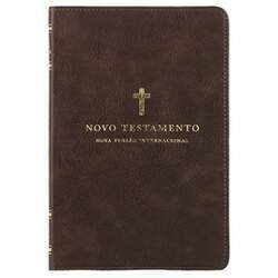 Novo Testamento NVI Leitura Perfeita Couro Soft Cruz Marrom