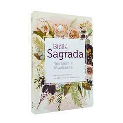 Bíblia Sagrada Letra Gigante Revisada Na Nova Ortografia Capa Dura Flor De Henna
