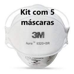 Kit com 5 - Respirador 3M Aura 9320 Branco Pff2 Hb004385173