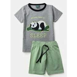 Pijama Infantil Masculino Panda Brilha no Escuro Mescla 1111 - Céu Estrelado