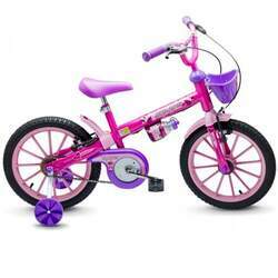 Bicicleta Infantil Nathor Top Girls Aro 16 Freios V-brakes Rosa