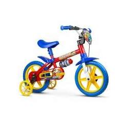 Bike Infantil Aro 12 Nathor Fireman Vermelha Amarela e Azul