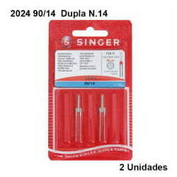 Agulha de Máquina Singer 2024 90/14 Dupla N 14 (2 unidades)