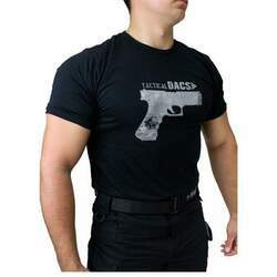 Camiseta Preta Tactical DACS - GLOCK (GG)