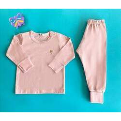 Pijama Infantil Manga longa e Calça Cotton Cor Rosa
