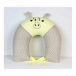 Almofada de Amamentação Para Bebê Savana Girafa Amarela Bordada 01 Peça
