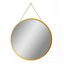 Espelho Redondo Metal Urban 50x50cm Dourado