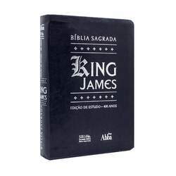Bíblia De Estudo King James Atualizada Letra Grande Capa Zíper Azul