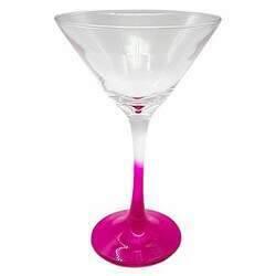 Taça martini rosa cristal de vidro 250ml (p/ sublimação)