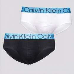 Kit de 2 Cuecas Calvin Klein Brief Cotton Branca e
