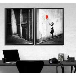 DUO de Quadros - Banksy - Girl with Red Balloon