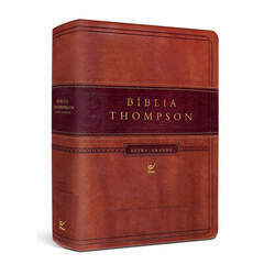 Bíblia Thompson AEC Letra Grande Luxo Marrom Claro E Escuro