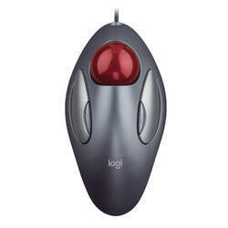 Mouse Óptico Com Fio USB Logitech Trackball Marble 910-00806 Cinza