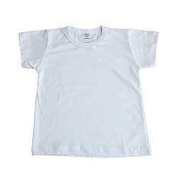 Camiseta Infantil Manga Curta 100% Algodão Branca Lisa 4 a 8 Anos