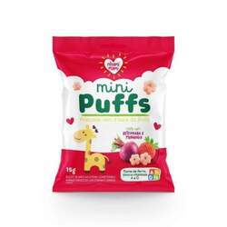 Snack Mini Puffs Feito com Beterraba e Morango 15g - Nhami Mami