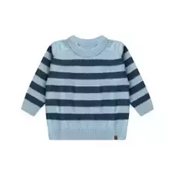 Suéter para Bebê Menino Listrado Azul