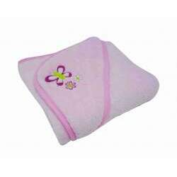 Cobertor Infantil Bordado C/ Capuz Rosa Estampa Sortida Niazitex