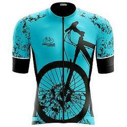 Camisa Ciclismo Pro Tour Premium Bike Azul Unissex Proteção UV 50 Barra Siliconada