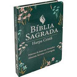 Bíblia Sagrada com Harpa Cristã - Letra Grande - ARC - Ilustrada verde