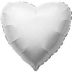 Balão Metalizado Coração Branco - Flexmetal