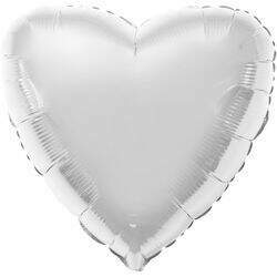 Balão Metalizado Coração Prata - Flexmetal