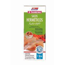 Saco Hermético Fecho Duplo 3 Litros Freezer Sanremo