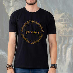 Camiseta Unissex Masculina Lord Of The Rings O Senhor Dos Anéis Anél De Sauron (Preta) Camisa Geek - CD