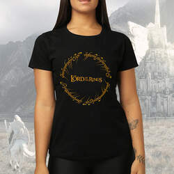 Camiseta Unissex Feminina Lord Of The Rings O Senhor Dos Anéis Anél De Sauron (Preta) Camisa Geek - CD