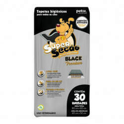 Tapete Higiênico Super Secão Black Petix para Cães 80x60cm - 30 unidades