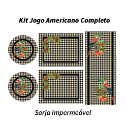 Kit Sarja Estampada Impermeável Jogo Americano Xadrez Tropical 9100e5710