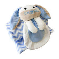 Manta Soft Fleece com Naninha para Bebê Cachorrinho Azul
