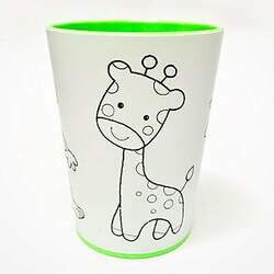 Color Cup copo lavável para colorir com giz de cera - Modelo Bichinhos da Selva