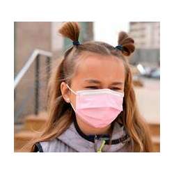 Máscara Tripla Infantil Rosa Nabeles 100% Antialérgica Com Clipe Nasal 20 Unidades