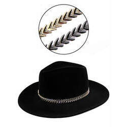 Kit chapéu Fedora Aveludado Preto aba 8c