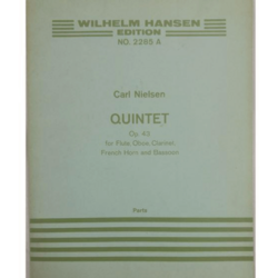 Wilhelm Hansen Edition No 2285A Carl Nielsen QUINTET Op 43 para flauta, oboé, clarinete, trompa Fr