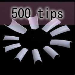 500 Tips Unhas Acrílicas na cor Branco