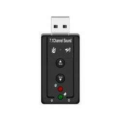 Adaptador Placa de Som USB 7 1 Canal Virtual