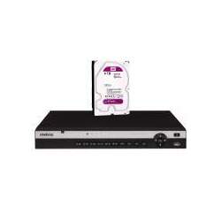NVD Gravador de vídeo IP Intelbras 3316 P 4K 16 Canais com 16 portas PoE Ultra HD 4K HD 4TB WD Purple